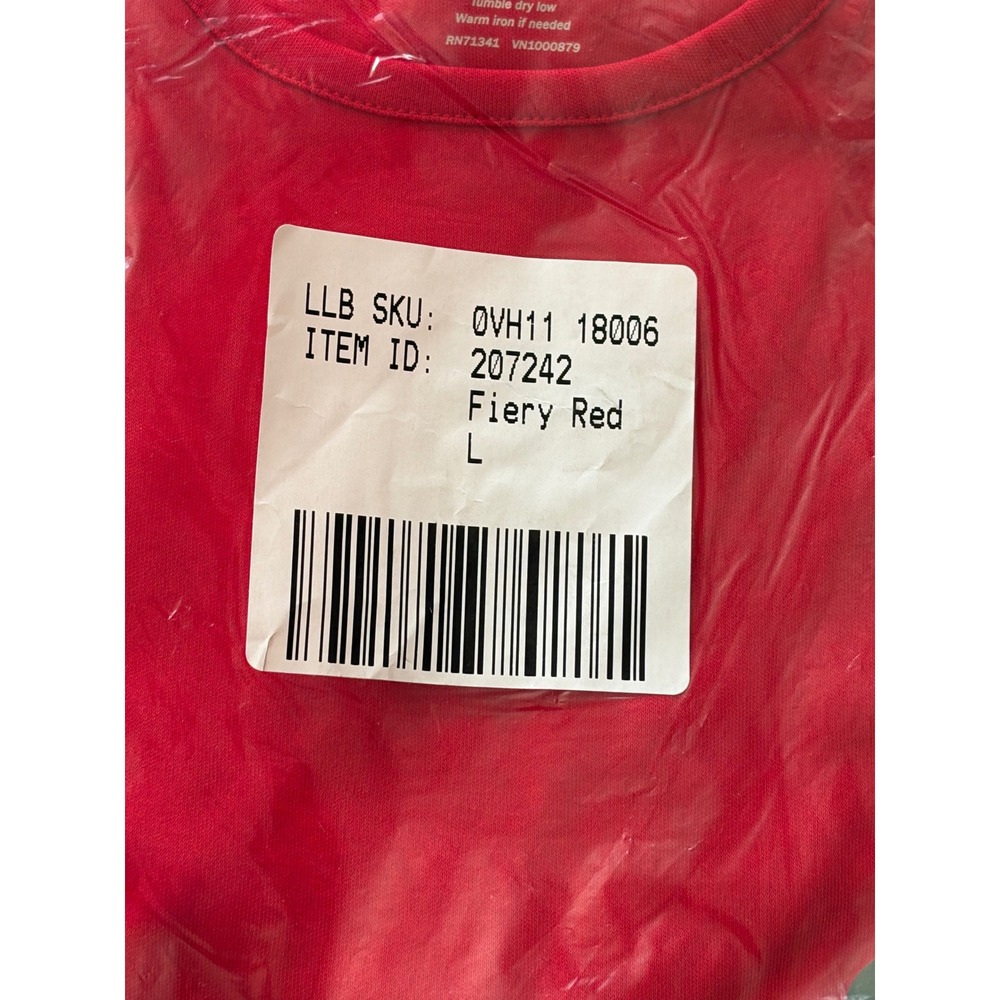 LL Bean Womens Pima Cotton Crewneck Tee Bundle 3PK Red Black Indigo L 207242 - Picture 2 of 7
